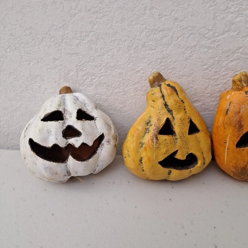 Vtg Inspired Halloween Creepy Pumpkin Heads 3